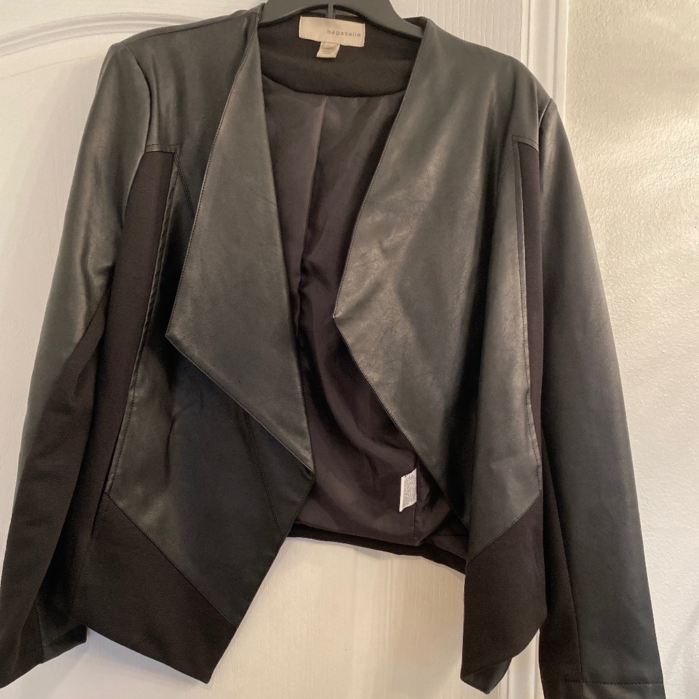 Bagatelle faux leather shorty jacket size Large